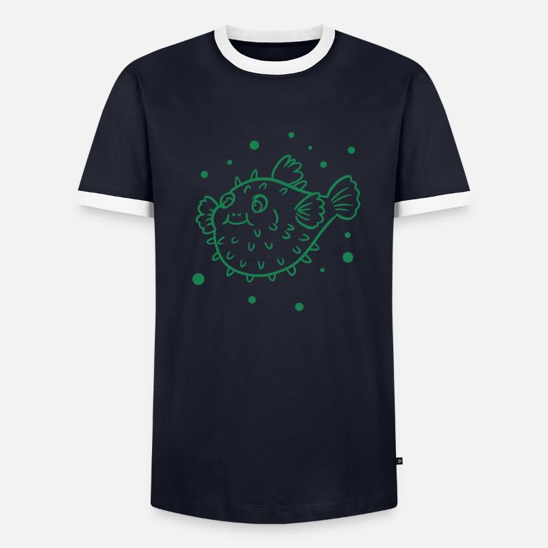 Thick puffer fish Men's Ringer Shirt