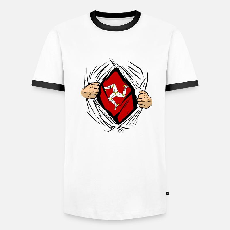 Drapeau de l’île de Man Drapeau de l’île de Man T-shirt contrasté Homme
