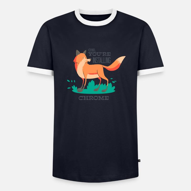 Fuchs-Chrome,Firefox Netz Browser Internet www Männer Kontrast-T-Shirt