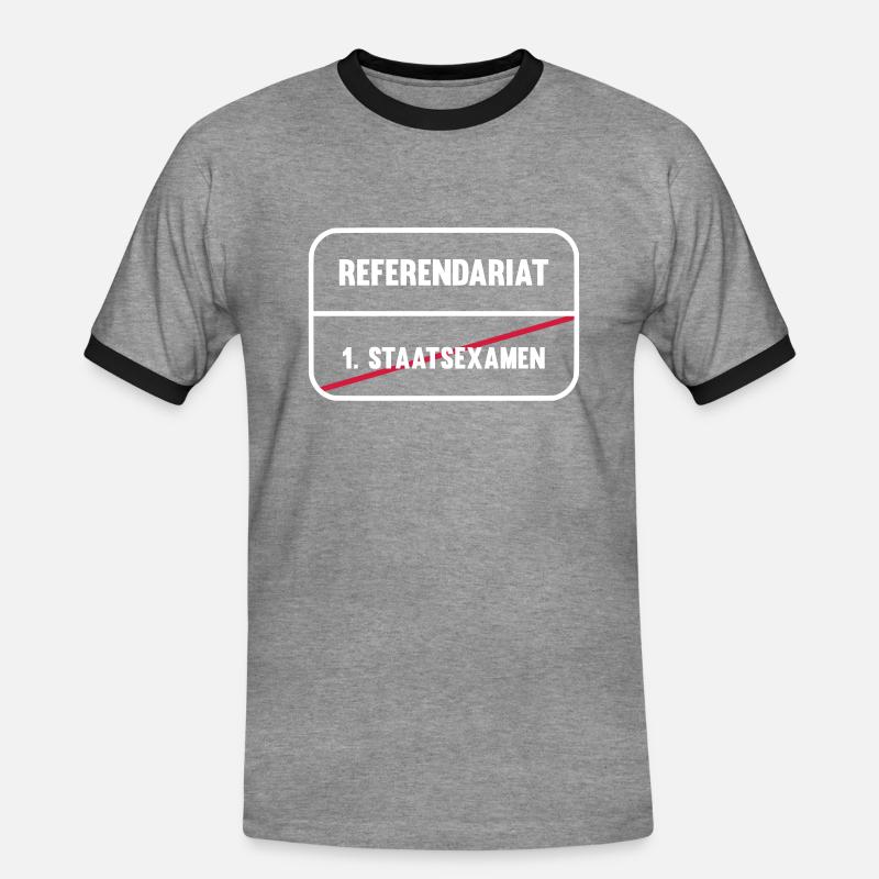Referendariat Studium Lehramt oder Jura - Männer Kontrast-T-Shirt - Grau meliert/Schwarz