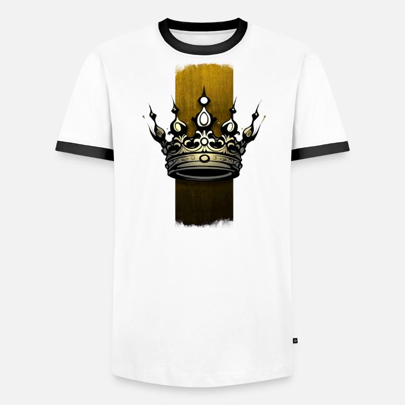Royal Elegance: Crown Design Men's Ringer Shirt