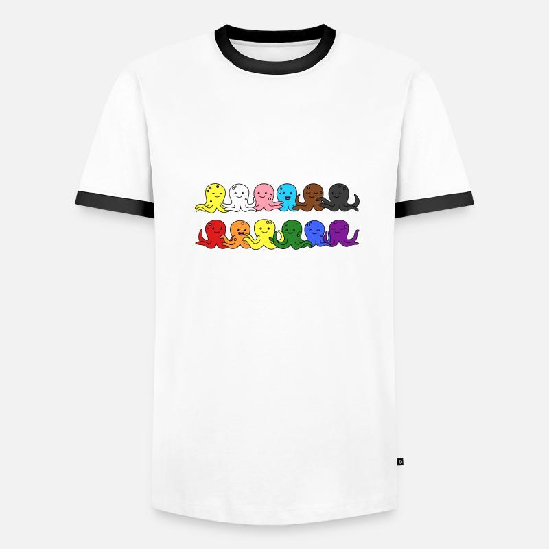Fierté Progrès Flag Octopus Egalité T-shirt contrasté Homme