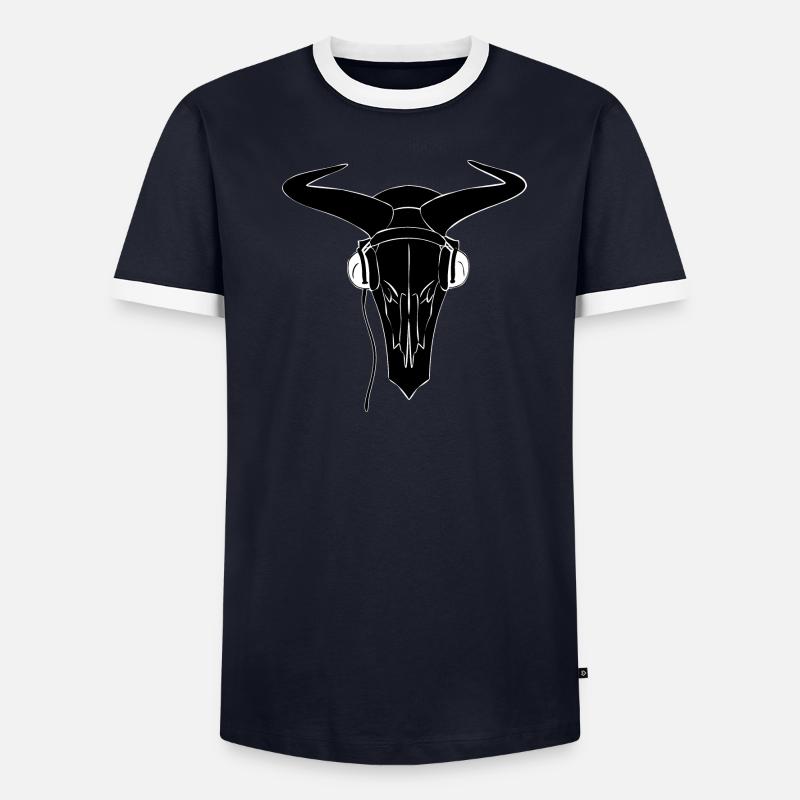 Bison Skull Männer Kontrast-T-Shirt