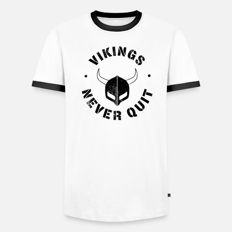 Vikings never Quit! Männer Kontrast-T-Shirt
