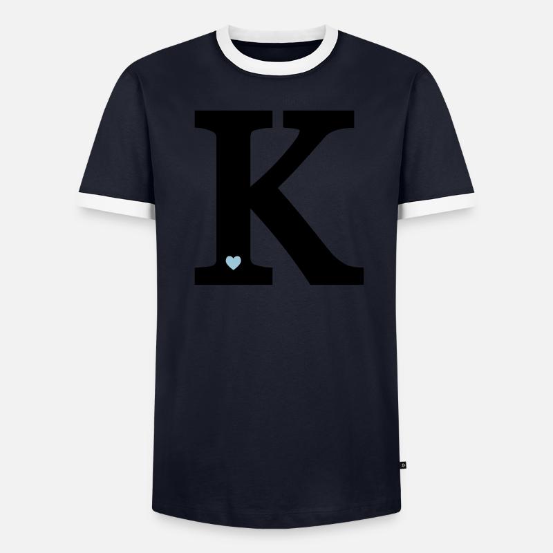 Buchstabe K Anfangsbuchstabe Männer Kontrast-T-Shirt