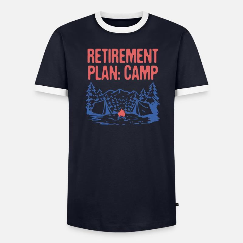 Retirement Plan Camp Retired Camping Elderly Men's Ringer Shirt