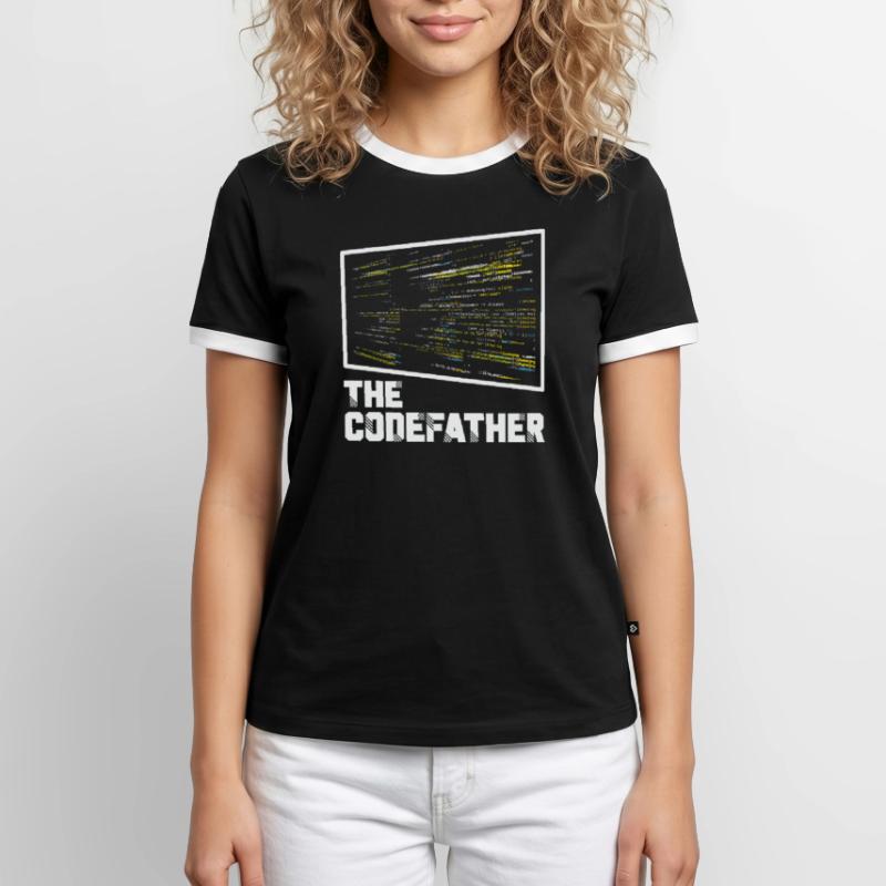 The Codefather Programmer Coding Coder Funny Männer Kontrast-T-Shirt