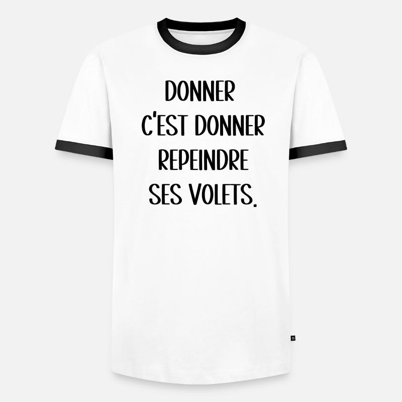 donner c'est donner T-shirt contrasté Homme