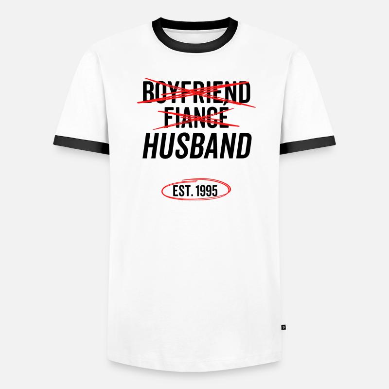 Freund Verlobter Ehemann Est 1995 Männer Kontrast-T-Shirt