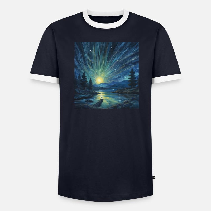 Kosmische Flut Männer Kontrast-T-Shirt