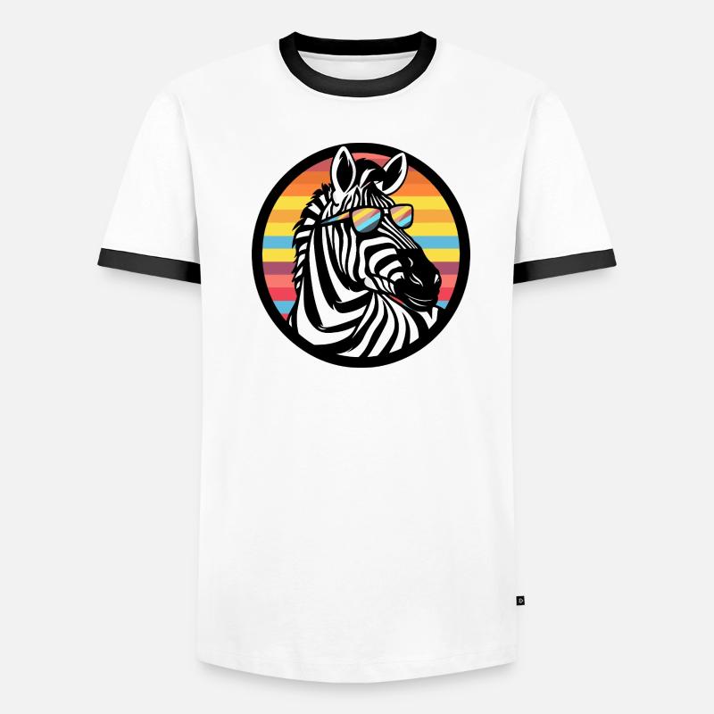 Zebra Comic Cool Männer Kontrast-T-Shirt