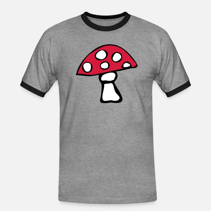 Toadstool - Men's Ringer Shirt - heather grey/black