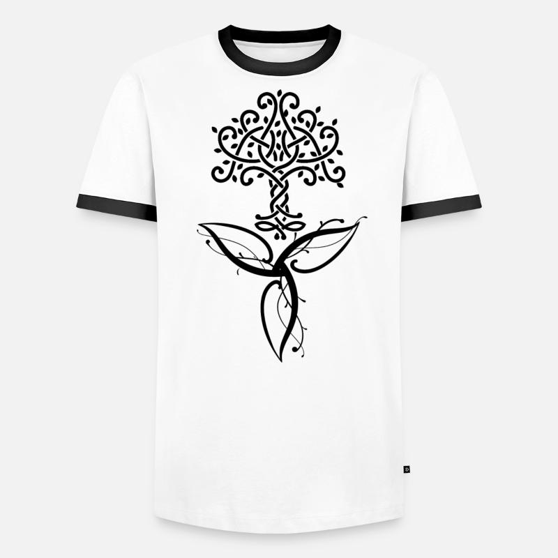 Celtic Ireland Viking Celtic Knot Pattern Tree Men's Ringer Shirt