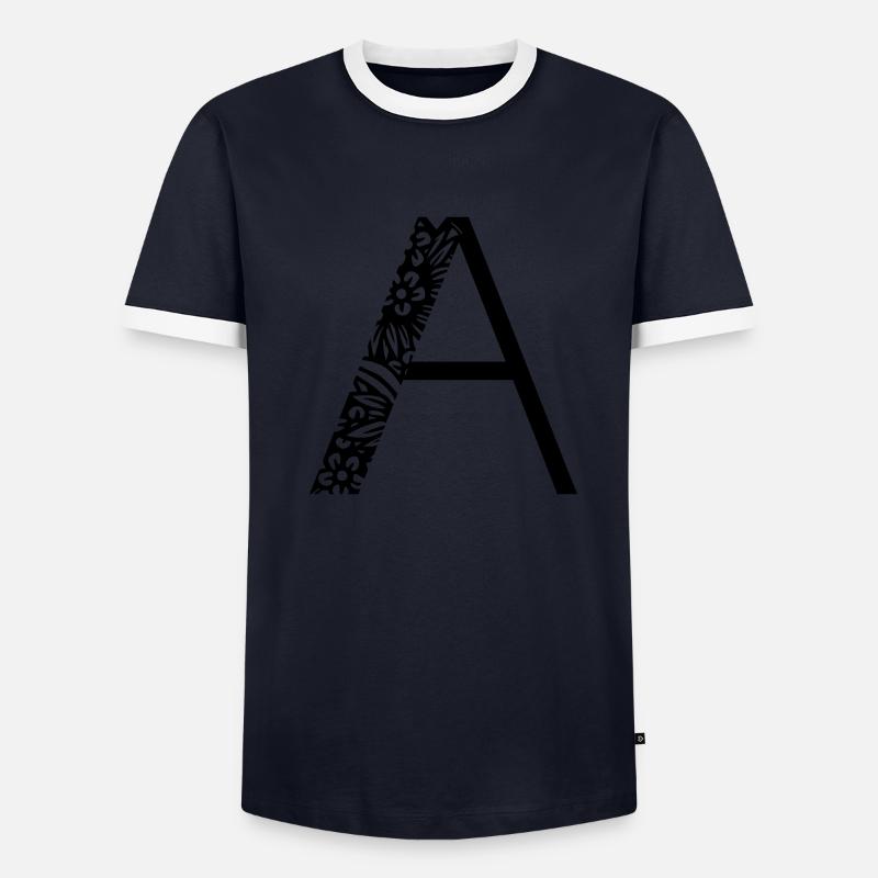 Buchstabe A Männer Kontrast-T-Shirt