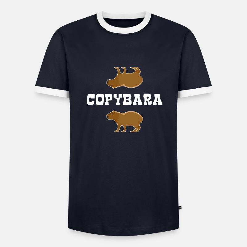 Copybara - Capybara Wortspiel - Copy Paste Männer Kontrast-T-Shirt