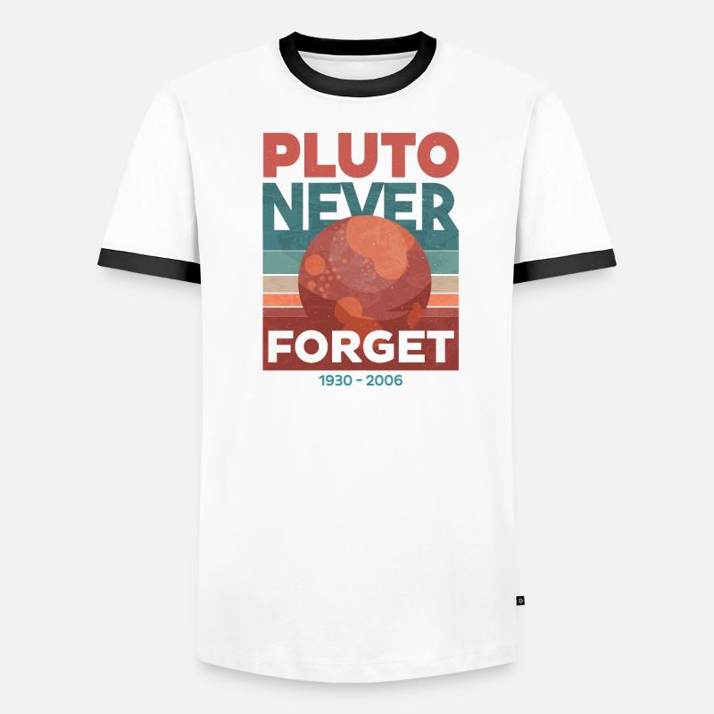 Pluto - Never forget Männer Kontrast-T-Shirt