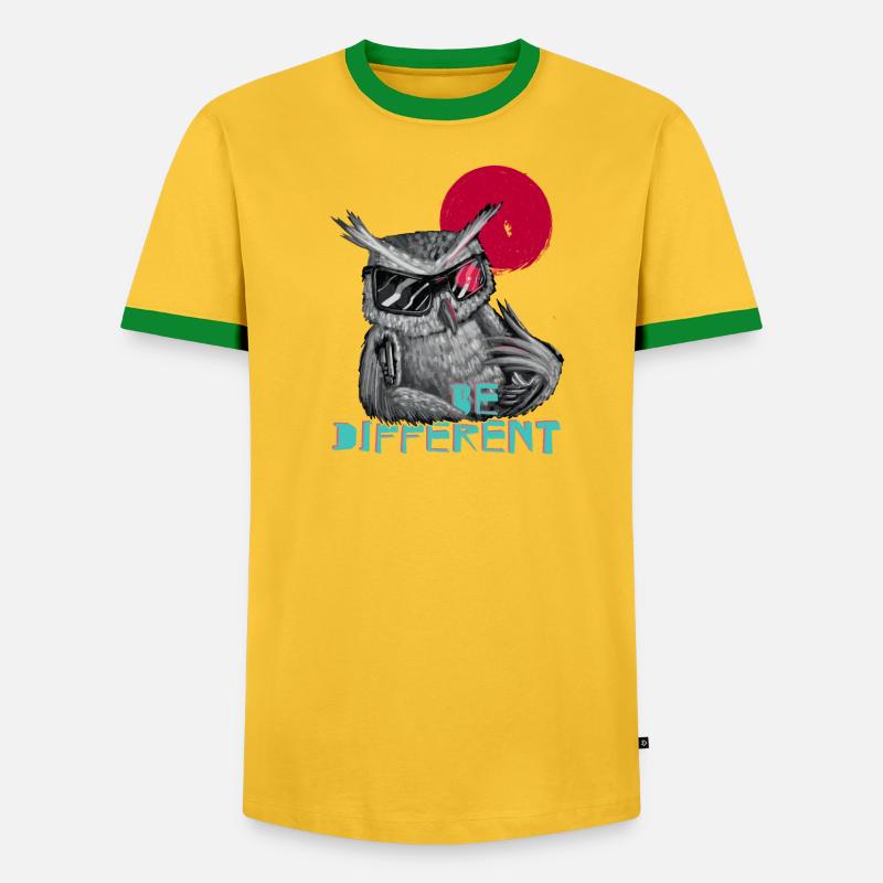 Be different Eule - einzigartig & besonders - Männer Kontrast-T-Shirt - undefined