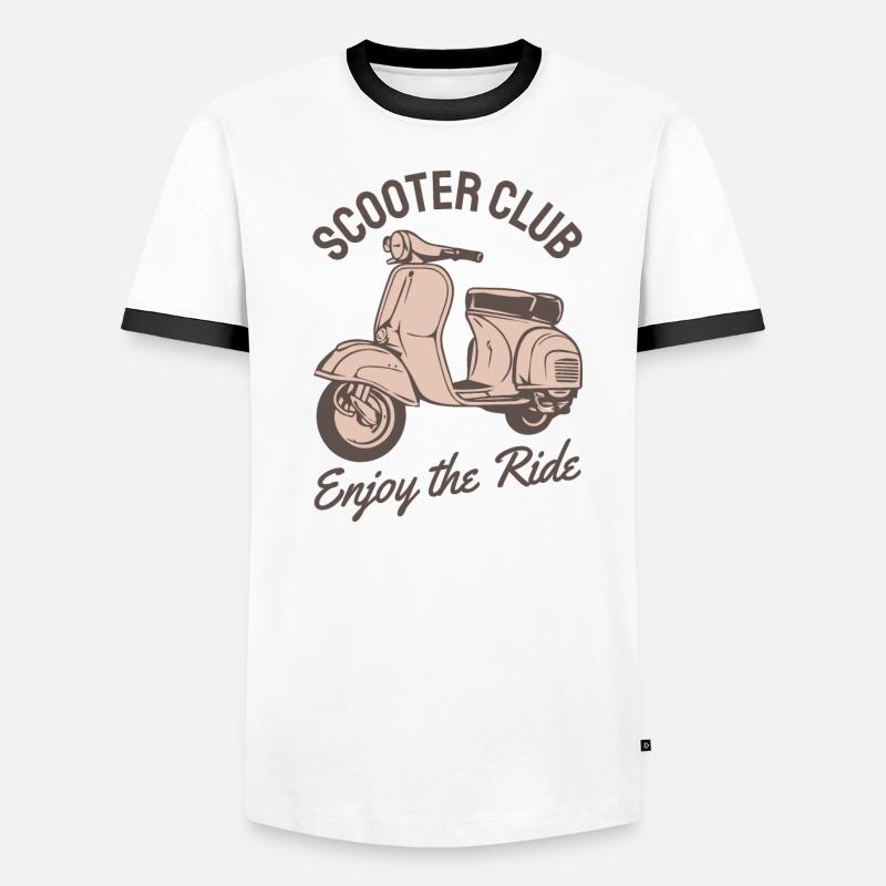 Motorroller Roller Rollerfahrer Geschenk Männer Kontrast-T-Shirt