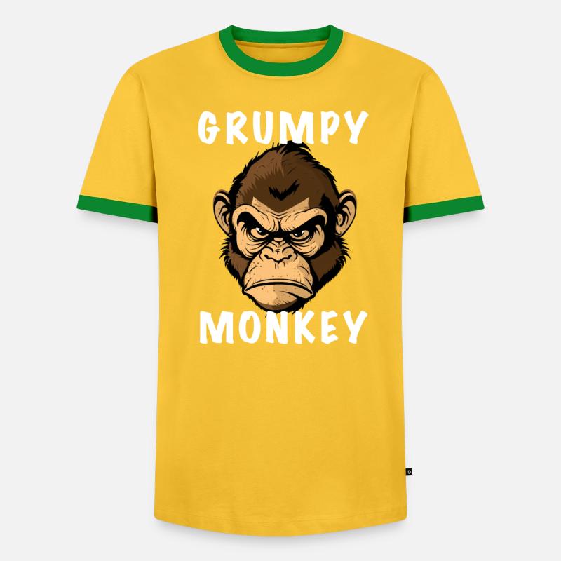 GRUMPY MONKEY - Männer Kontrast-T-Shirt - undefined