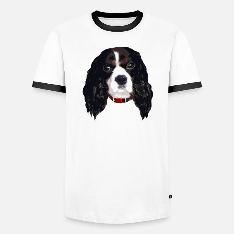 cavalierkingcharlesspaniel_face005 T-shirt contrasté Homme