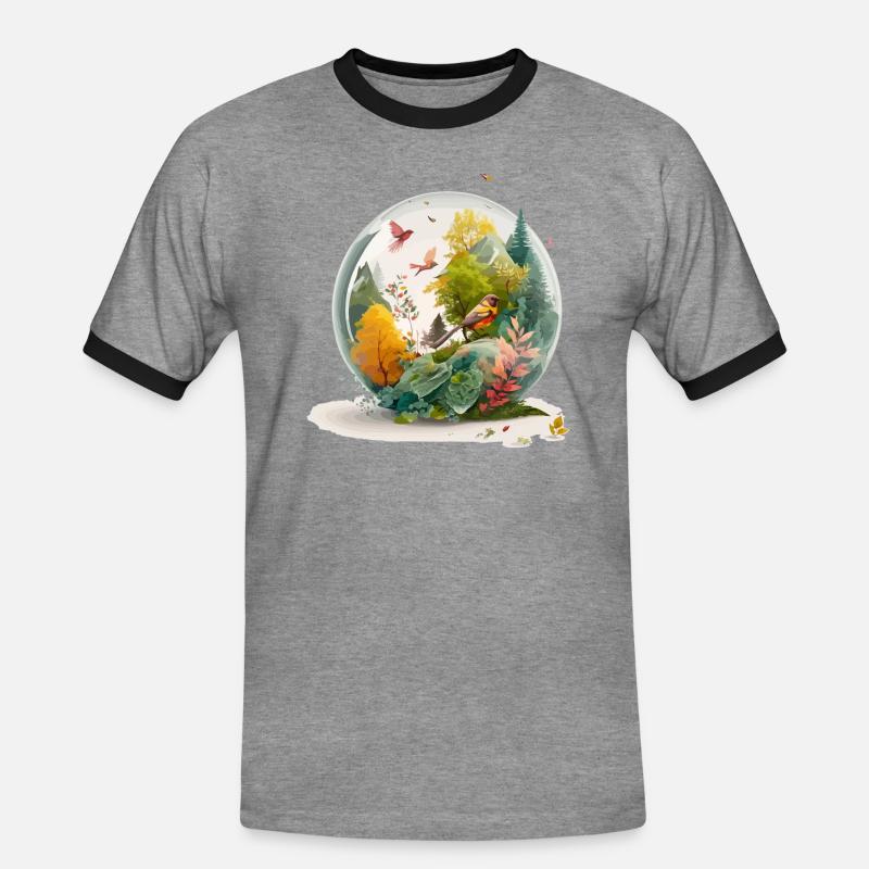 The miniature drill - Men's Ringer Shirt - heather grey/black