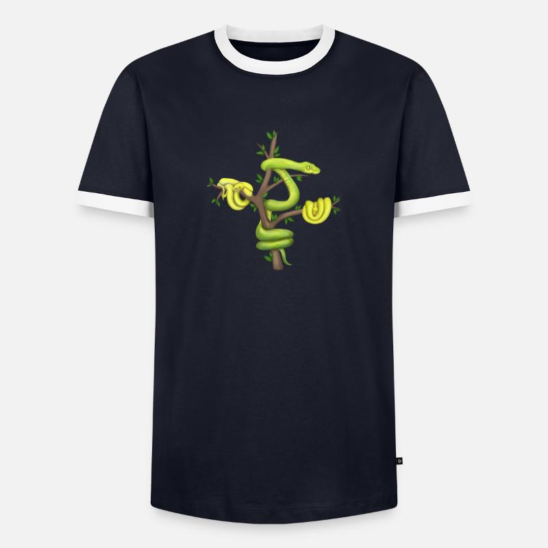 Der Grüne Python - Baumpython Männer Kontrast-T-Shirt