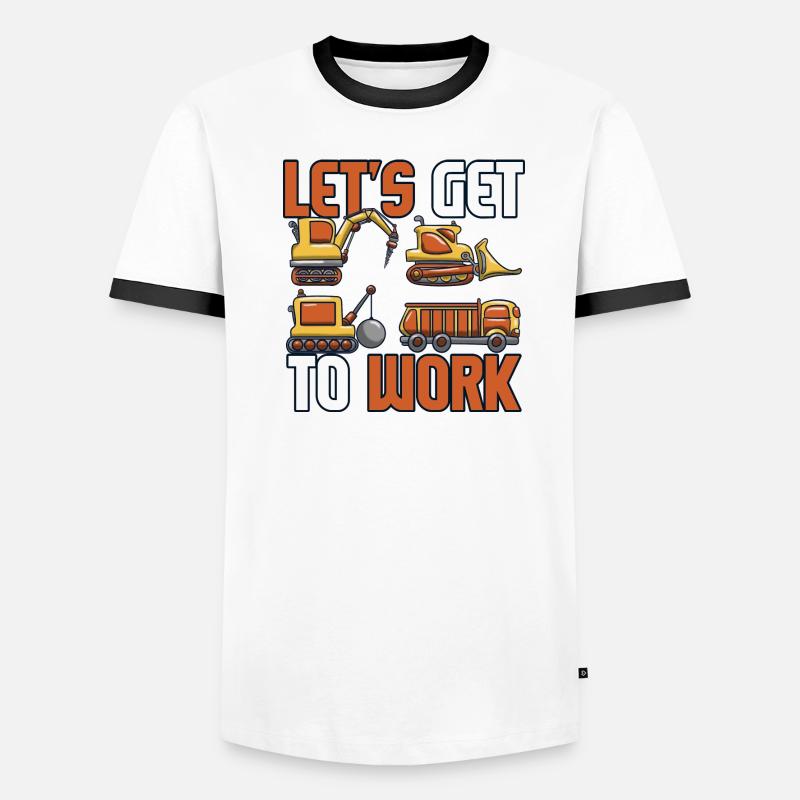Bagger Baustelle Bauarbeiterin Mädchen I Geschenk Männer Kontrast-T-Shirt