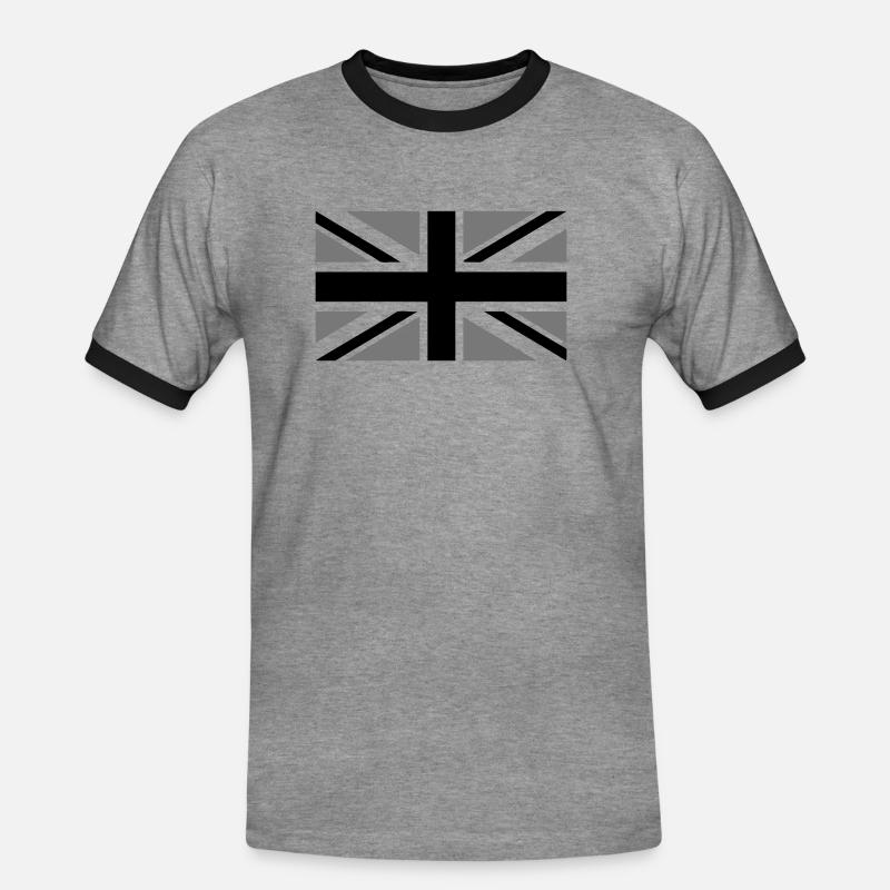 union jack - Men's Ringer Shirt - heather grey/black