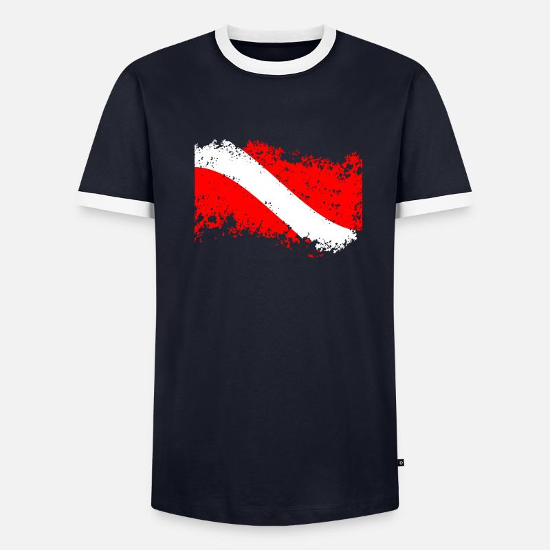 drapeau de plongée enflammé T-shirt contrasté Homme