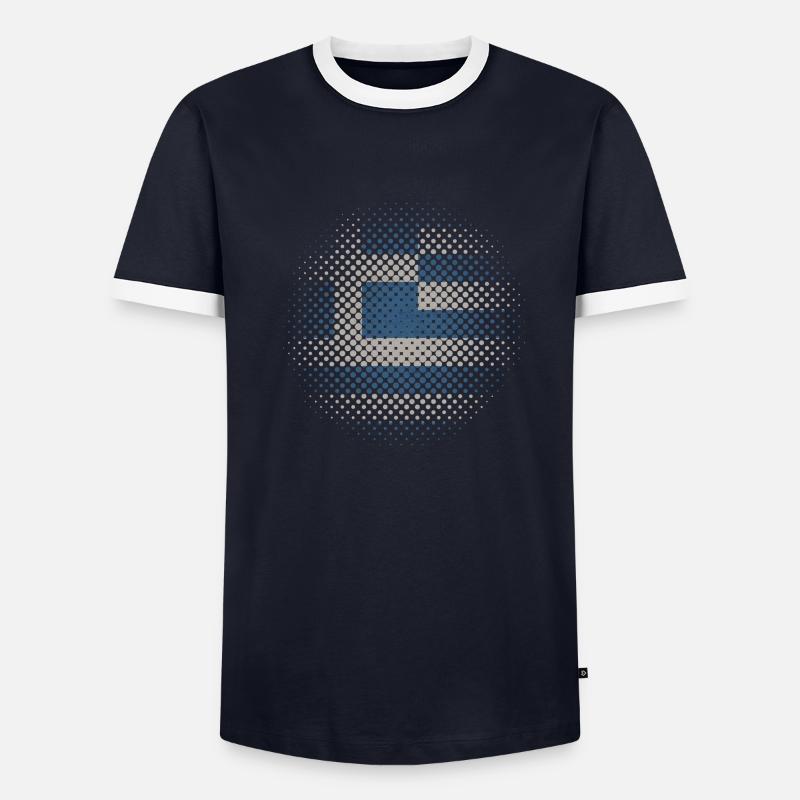 Grèce drapeau utilisé points de vue Athènes Crète T-shirt contrasté Homme
