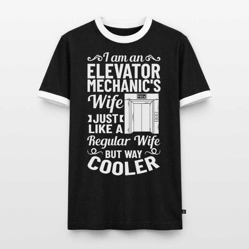 Elevator Elevator System Technician Woman Elevator Elevator Men's Ringer Shirt