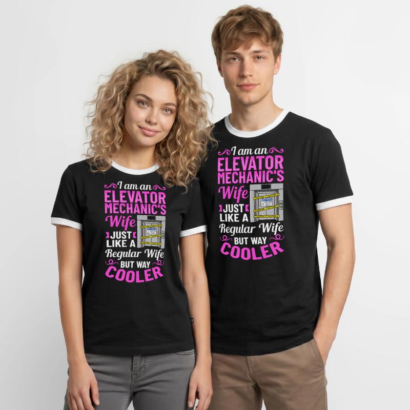 Elevator Elevator System Technician Woman Elevator Elevator Men's Ringer Shirt