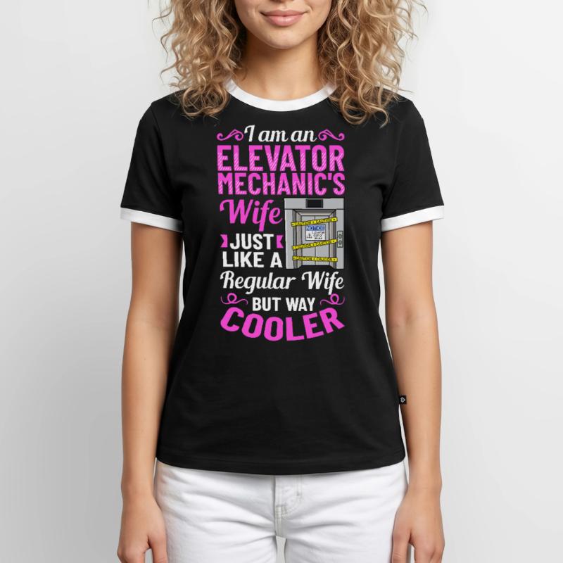 Elevator Elevator System Technician Woman Elevator Elevator Men's Ringer Shirt