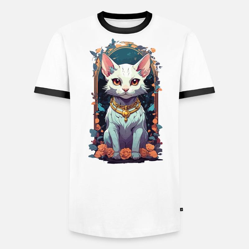 Conception esthétique de chat gothique mignon T-shirt contrasté Homme