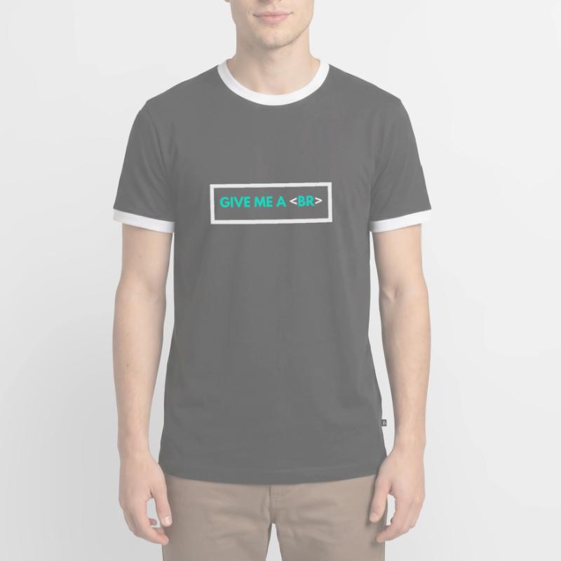 Codage Humour Drôle Programmeur Cadeau HTML Break Tag T-shirt contrasté Homme