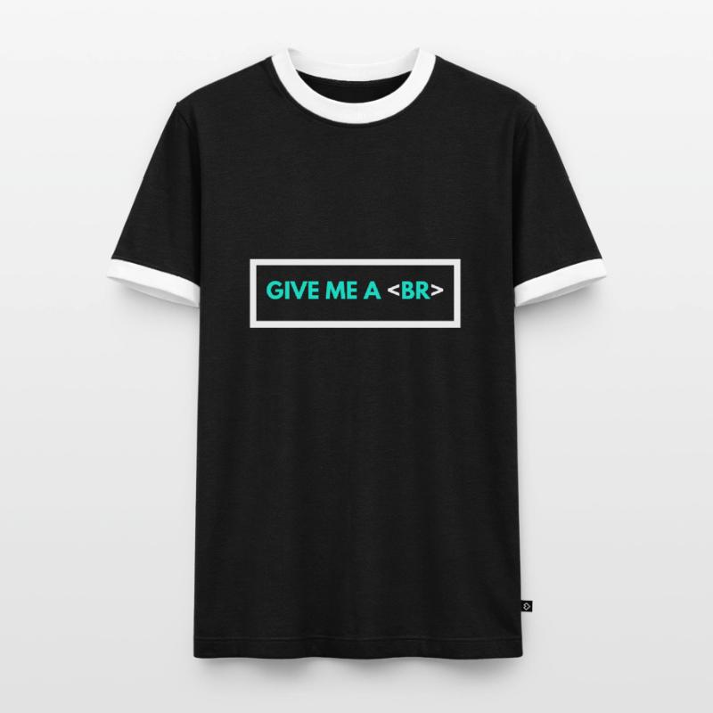 Coding Humor Funny Programmer Gift HTML Break Tag Men's Ringer Shirt