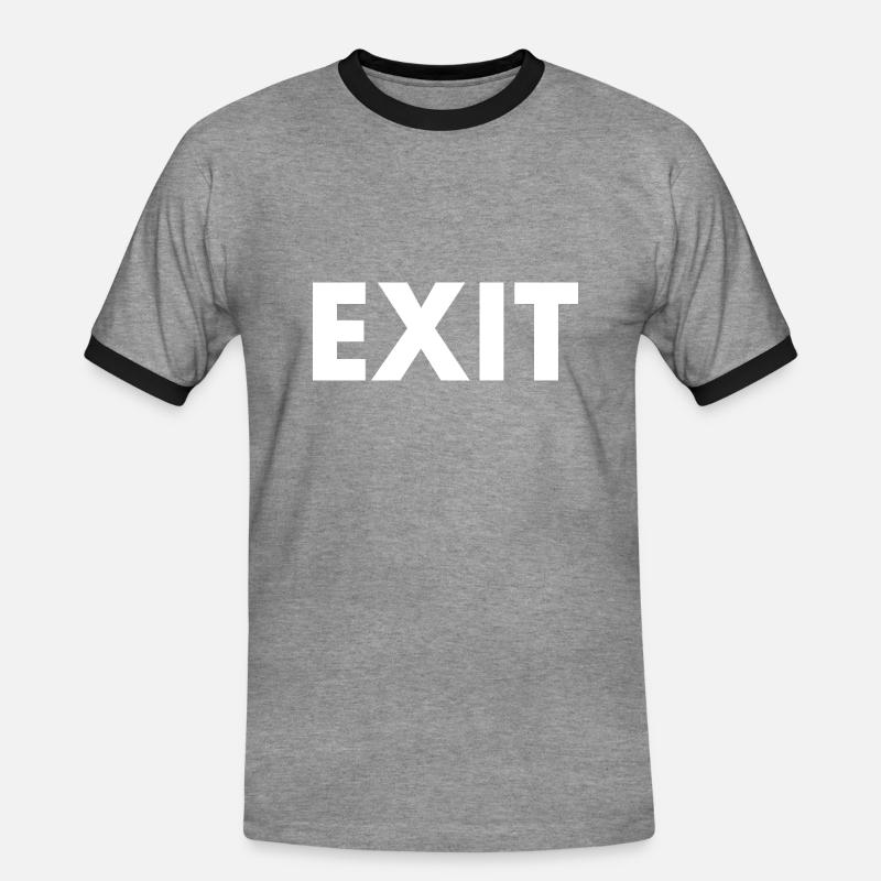 Exit - Männer Kontrast-T-Shirt - Grau meliert/Schwarz