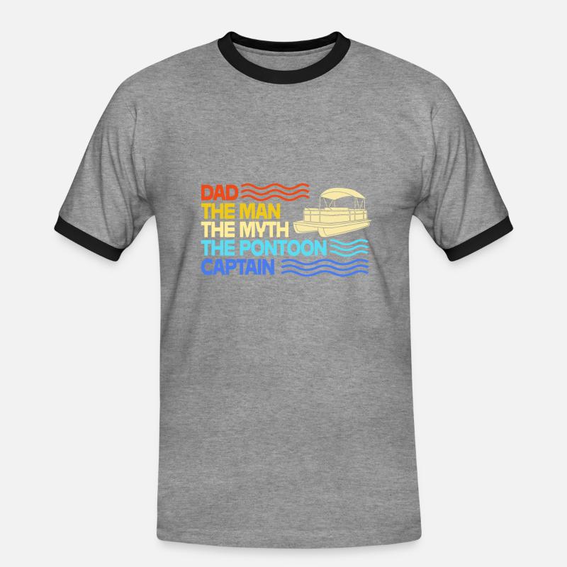 Pontonboot Boot Boote - Männer Kontrast-T-Shirt - Grau meliert/Schwarz