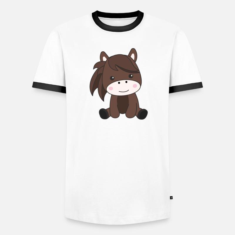 Cheval doux cheval cheval cavalier enfants T-shirt contrasté Homme