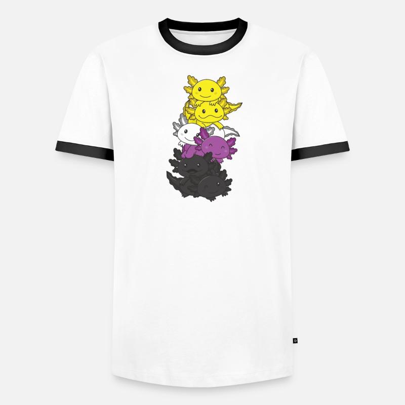 Nonbinary Flag Non Binary Pride LGBTQ Axolotl Men's Ringer Shirt