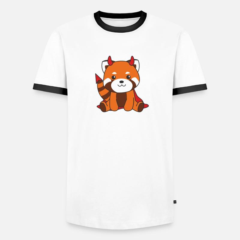 Red Panda Halloween Cute Devil Witch Costume Men's Ringer Shirt