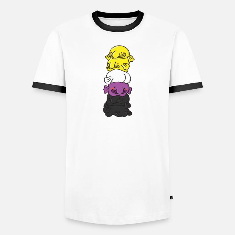 Nonbinary Flag Non Binary Pride LGBTQ Blobfish Men's Ringer Shirt