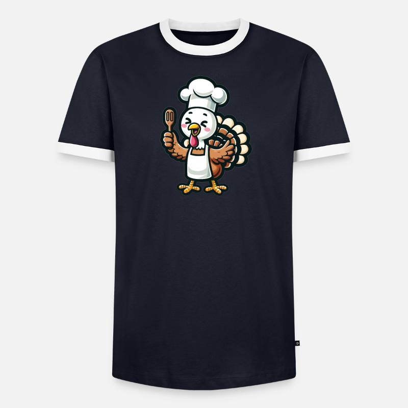 Cuisinier de dinde de Thanksgiving T-shirt contrasté Homme