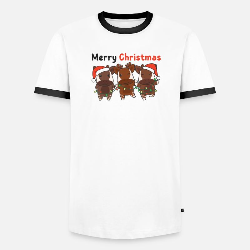 Okapi Noël Hiver Animaux Okapi T-shirt contrasté Homme