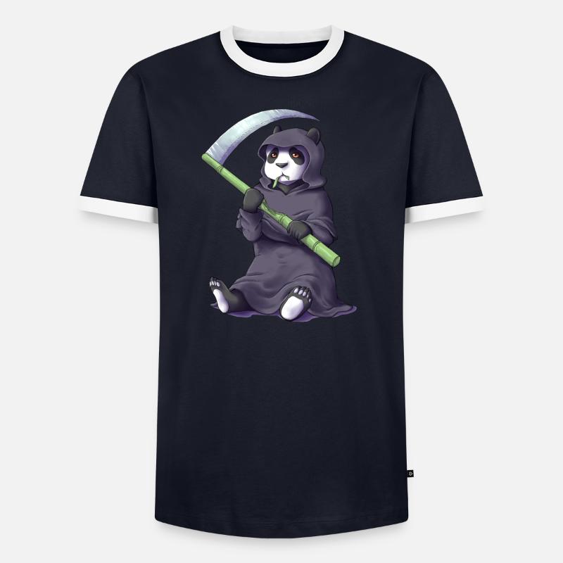 Sensen-Panda Männer Kontrast-T-Shirt