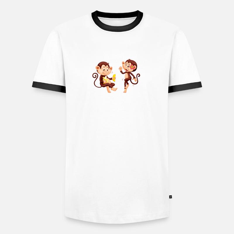 Äffchen Dschungel Tier Lustiges Geschenk Affe Männer Kontrast-T-Shirt
