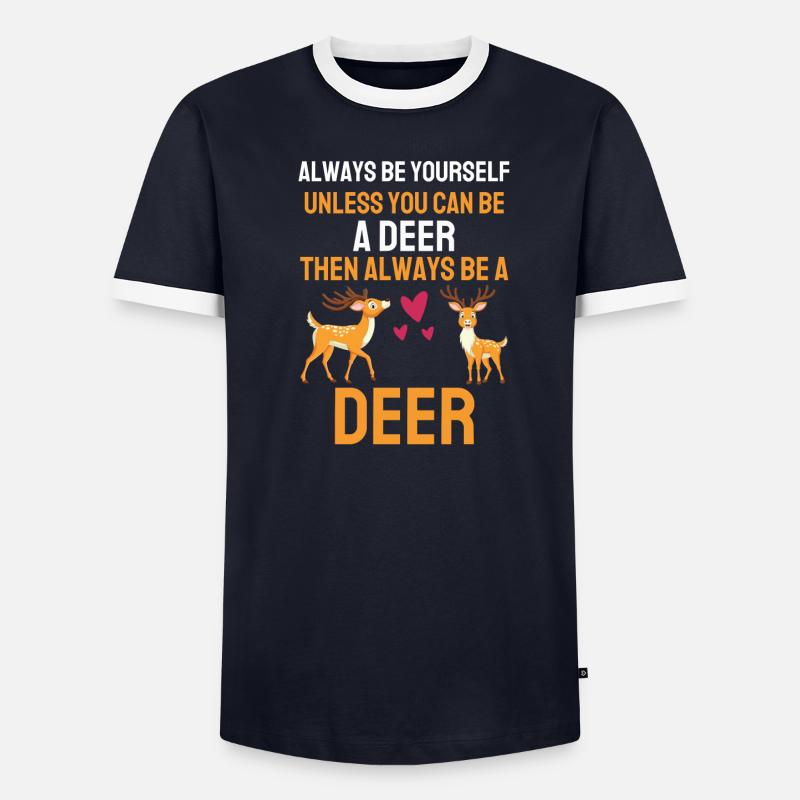 Waldbewohner Rotwild Geschenk Lustiges Hirsch Männer Kontrast-T-Shirt