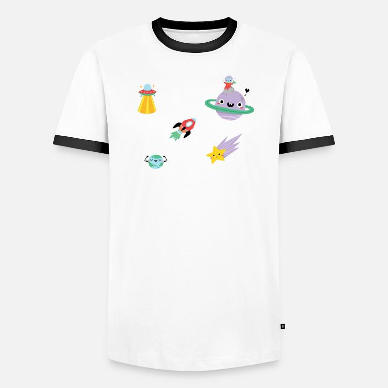 Space Männer Kontrast-T-Shirt