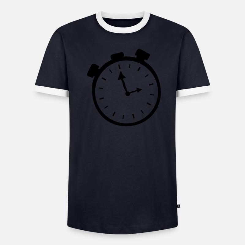 uhr Männer Kontrast-T-Shirt