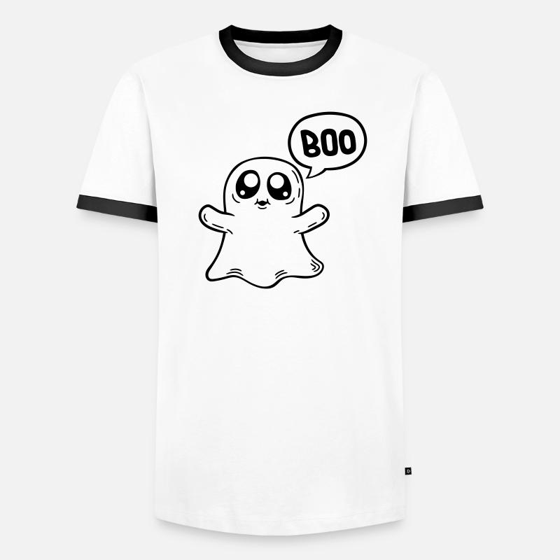 Scaring Ghost Boo Men's Ringer Shirt